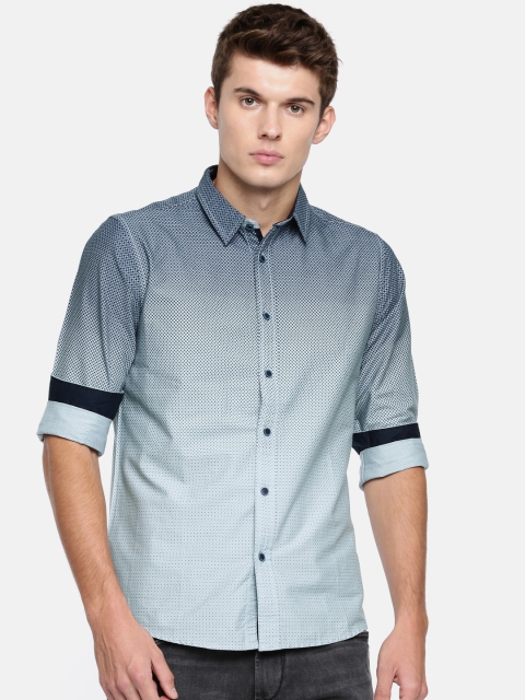 

Pepe Jeans Men Blue Slim Fit Printed Casual Shirt