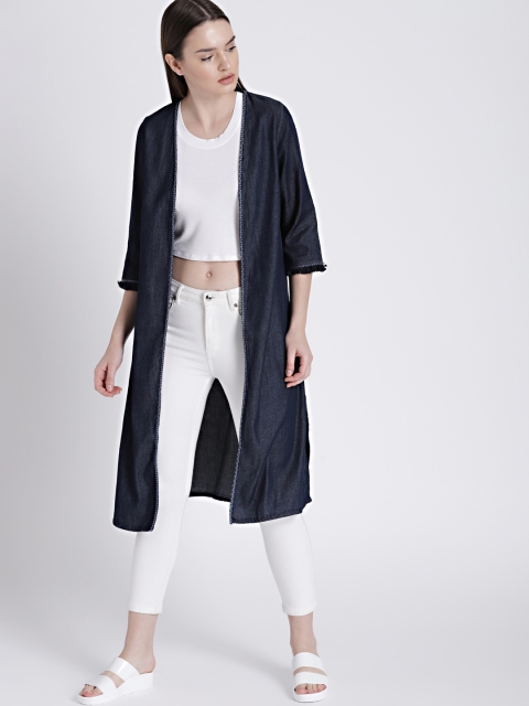 

Chemistry Blue Solid Open Front Shrug