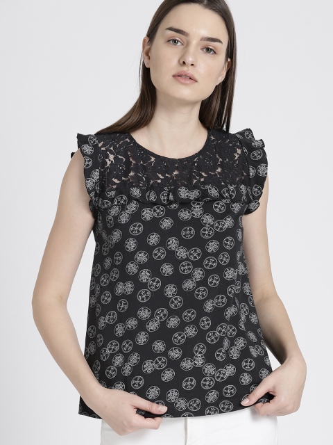 

Chemistry Women Black Printed Top