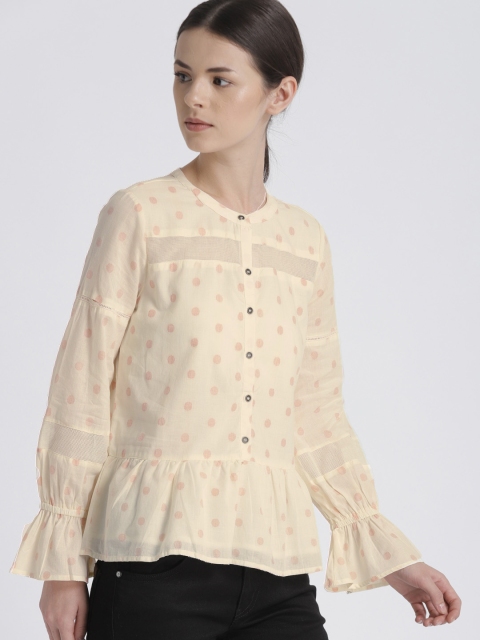 

Chemistry Women Off-White Printed Shirt Style Top