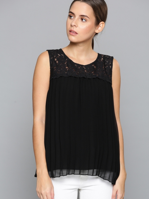 

Chemistry Women Black Solid A-Line Top
