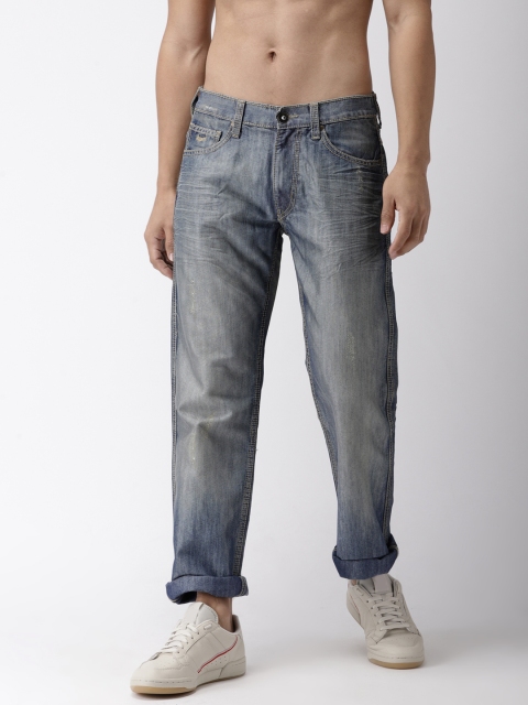 

Flying Machine Men Blue Bruce Straight Fit Mid-Rise Clean Look Jeans