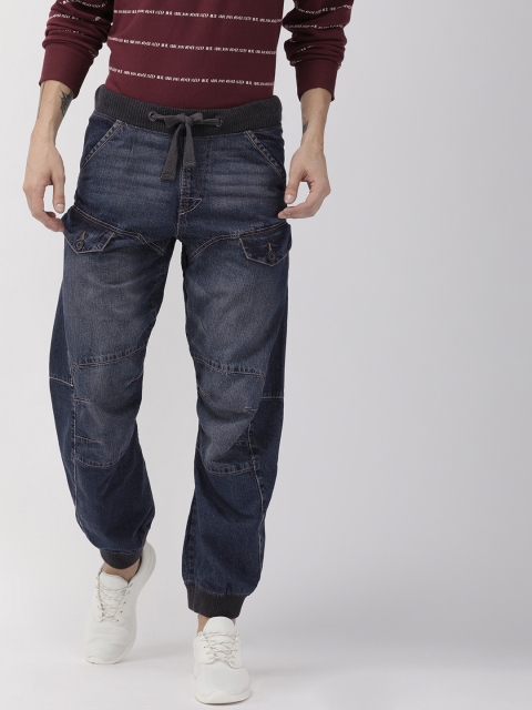 

Flying Machine Men Blue Jogger Low-Rise Clean Look Jeans