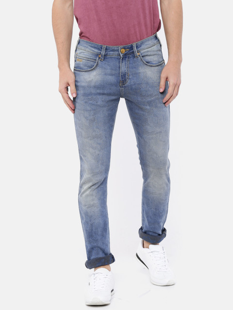 

Wrangler Men Blue Skinny Fit Low-Rise Low Distress Stretchable Jeans
