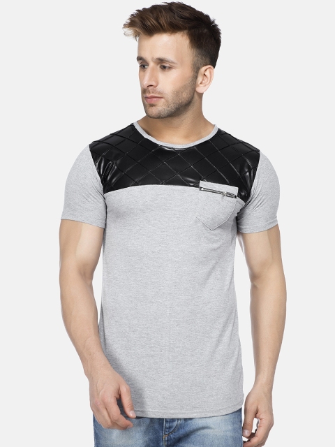 

Tinted Men Grey Colourblocked Round Neck T-shirt