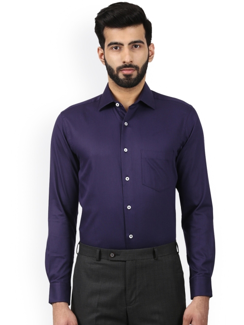

ColorPlus Men Purple Tailored Fit Solid Casual Shirt