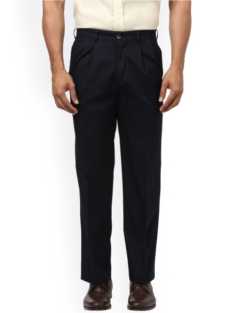 

ColorPlus Men Navy Blue Regular Fit Solid Formal Trousers