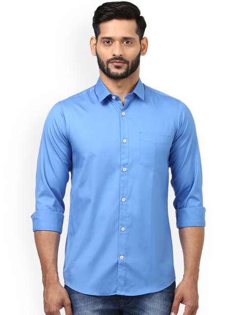 

ColorPlus Men Blue Regular Fit Solid Casual Shirt
