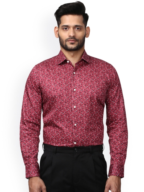 

ColorPlus Men Red Tailored Fit Printed Casual Shirt