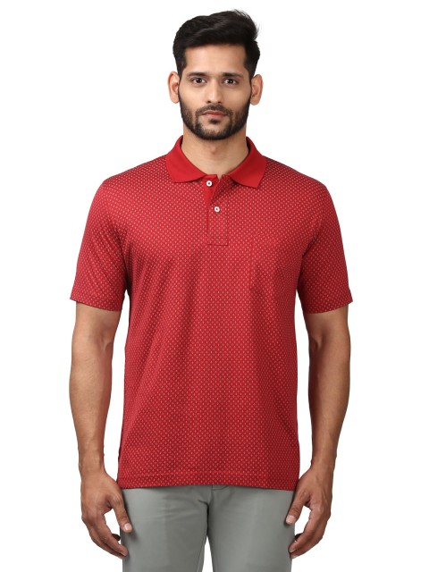 

ColorPlus Men Red Printed Polo Collar T-shirt