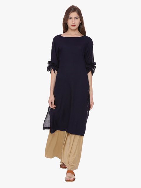 

Van Heusen Woman Navy Blue Solid Tunic