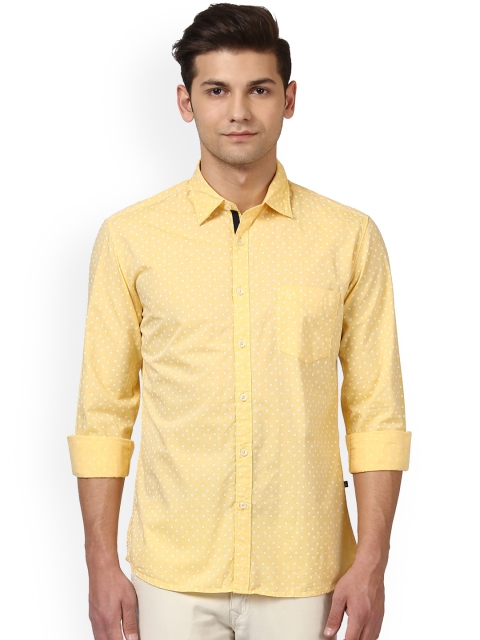 

Parx Men Yellow Slim Fit Printed Casual Shirt