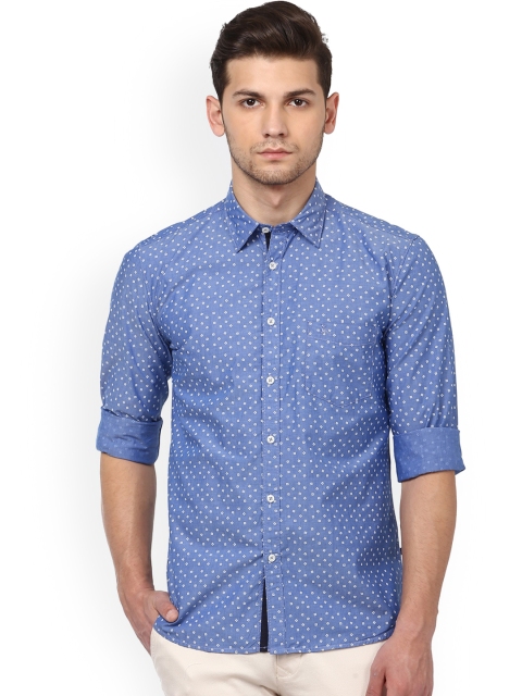 

Parx Men Blue Slim Fit Printed Casual Shirt