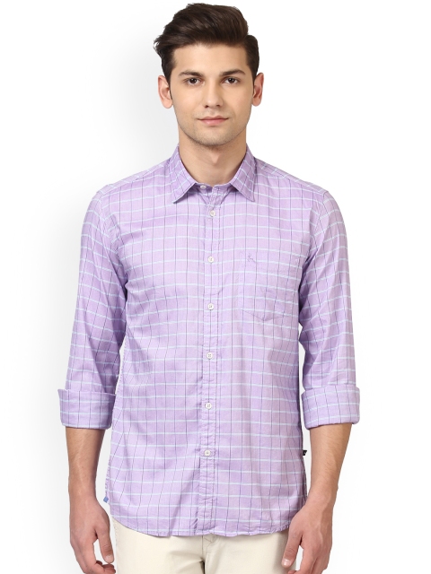 

Parx Men Lavender Slim Fit Checked Casual Shirt