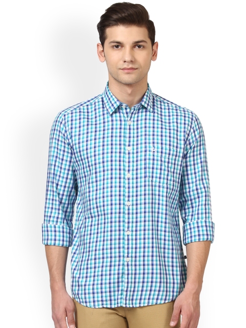 

Parx Men Blue Slim Fit Checked Casual Shirt