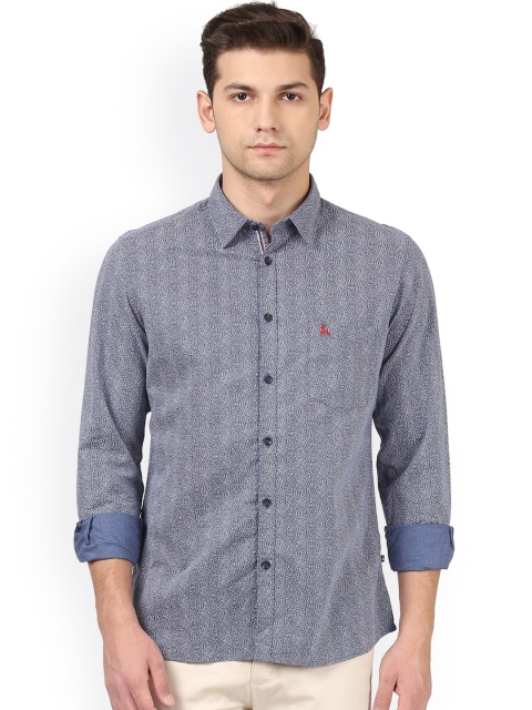 

Parx Men Blue Slim Fit Printed Casual Shirt