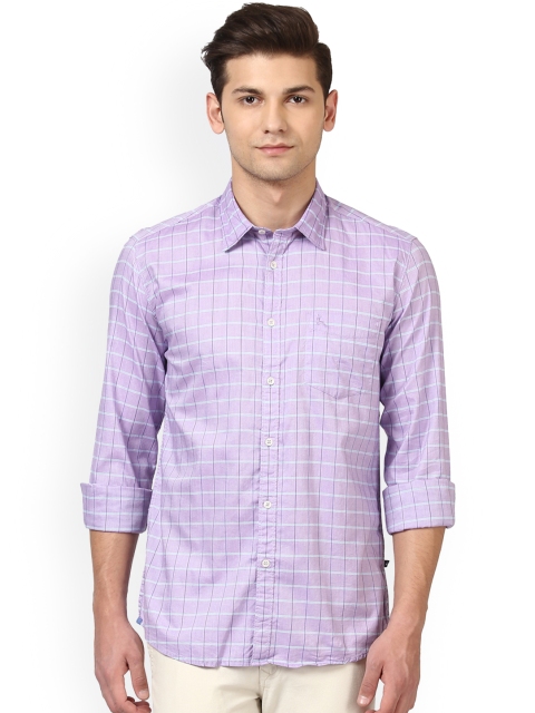 

Parx Men Purple Slim Fit Checked Casual Shirt