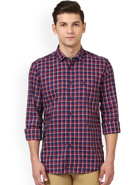 

Parx Men Blue Slim Fit Checked Casual Shirt