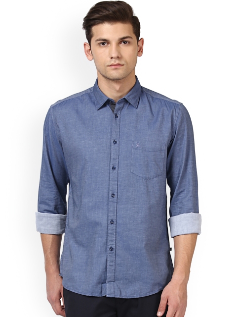 

Parx Men Blue Slim Fit Solid Casual Shirt