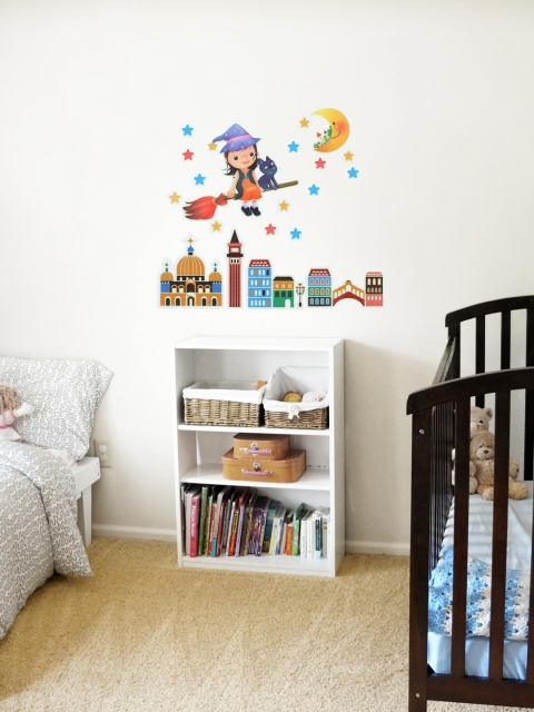 

Cortina Multicolored Castle & Witch Wall Sticker, Multi