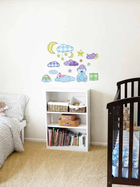 

Cortina Multicolored Moon & Stars Wall Sticker, Multi