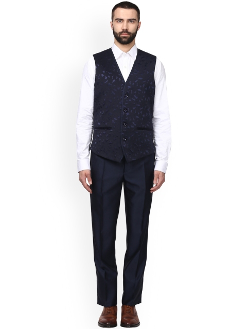 

Raymond Navy Blue Solid Single-Breasted Formal Tuxedo Suit