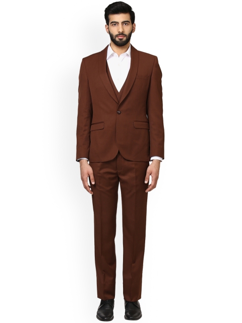 

Raymond Brown Solid Single-Breasted Formal Suit