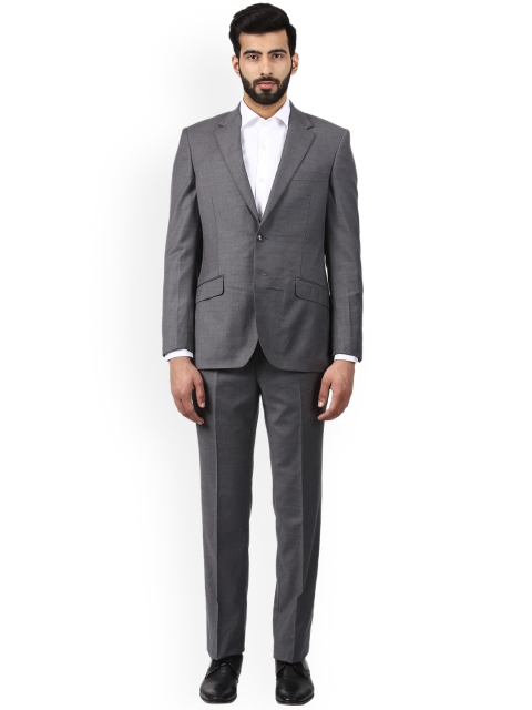 

Raymond Grey Solid Single-Breasted Formal Suit
