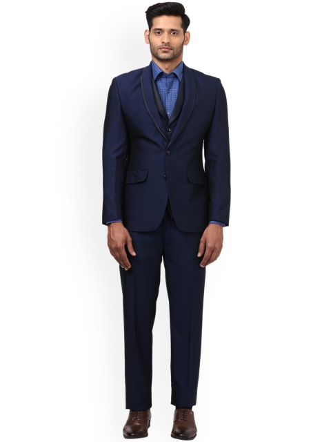 

Raymond Navy Blue Solid Single-Breasted Formal Suit