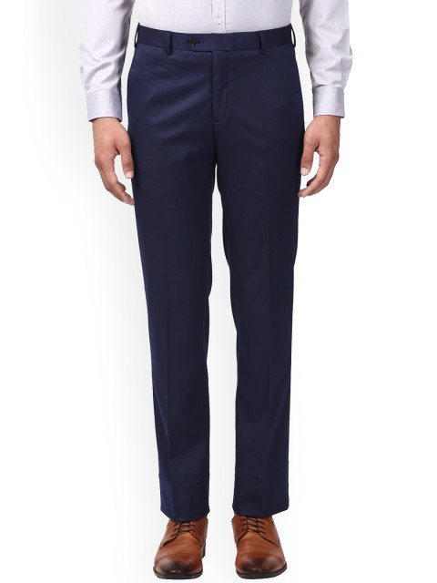 

Raymond Men Blue Regular Fit Solid Chinos