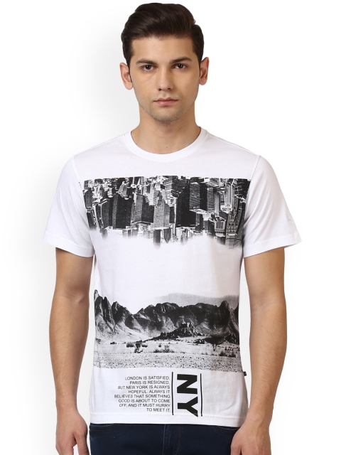 

Parx Men White Printed Round Neck T-shirt