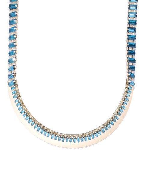 

ChicMela Blue Gold-Plated Handcrafted Stone-Studded Collar Necklace