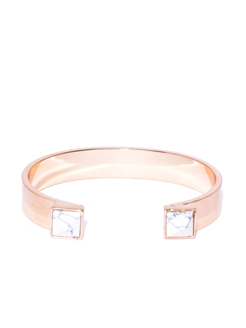 

ChicMela Off-White Rose Gold-Plated Handcrafted Cuff Bracelet
