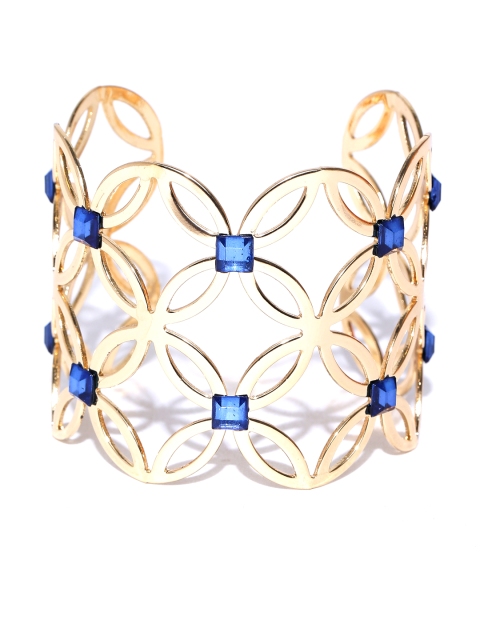

ChicMela Blue 14K Gold-Plated Handcrafted Cuff Bracelet