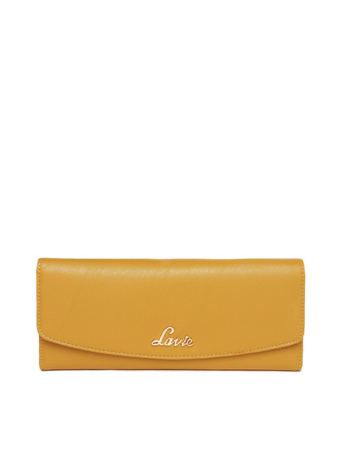 

Lavie Women Yellow Solid Three Fold Wallet