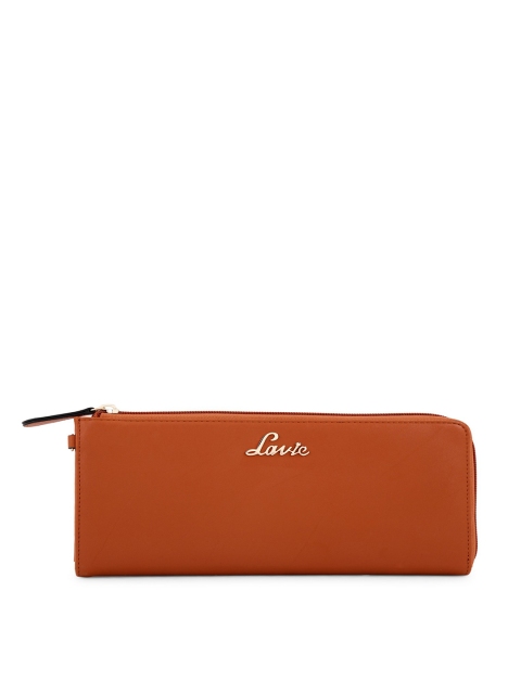 

Lavie Women Brown Solid Zip Around Wallet
