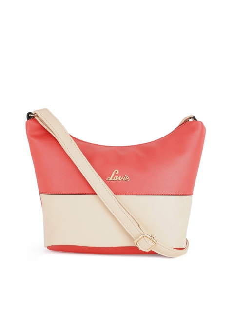 

Lavie Red & Pink Colourblocked Hobo Bag