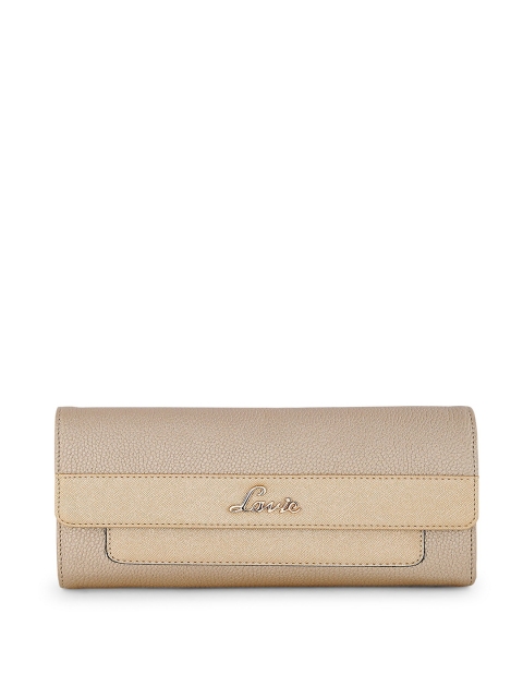 

Lavie Women Gold-Toned Solid Two Fold Wallet