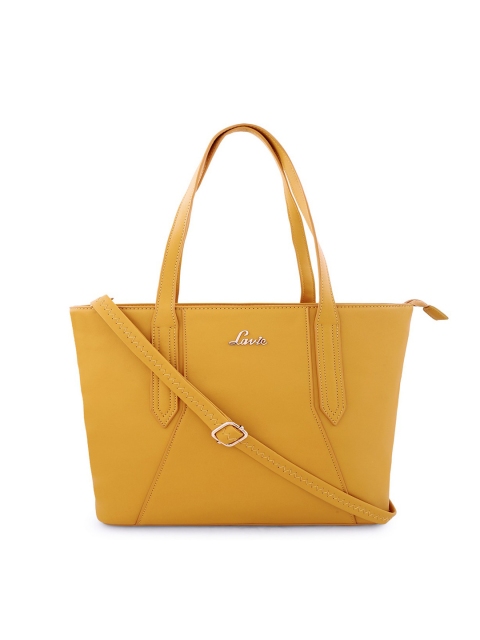 

Lavie Yellow Solid Tote Bag