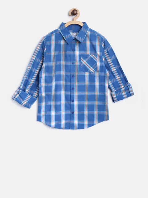 

Nauti Nati Boys Blue Regular Fit Checked Casual Shirt