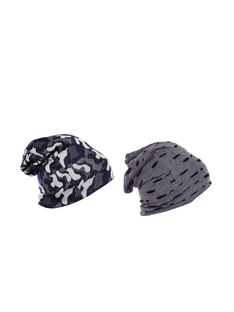 

VIMAL JONNEY Men Pack of 2 Beanie Cap, Navy blue