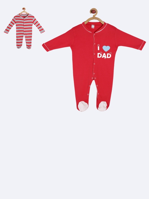 

GKIDZ Kids Pack Of 2 Printed Sleepsuits, Red