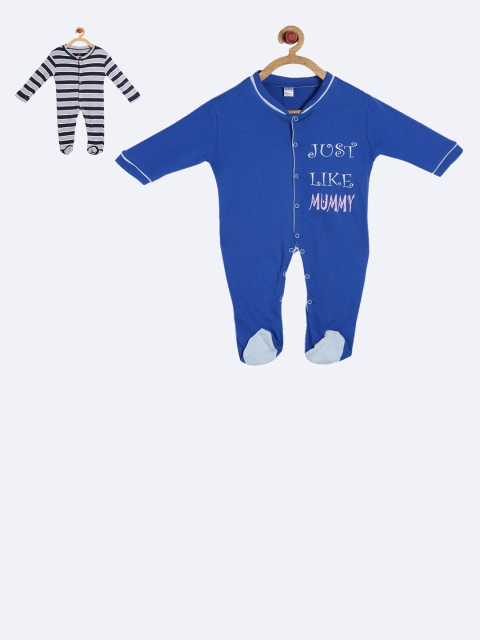 

GKIDZ Kids Pack Of 2 Printed Sleepsuits, Navy blue