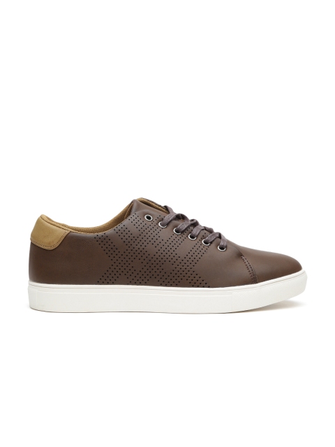 

ether Men Coffee Brown Perforated Sneakers