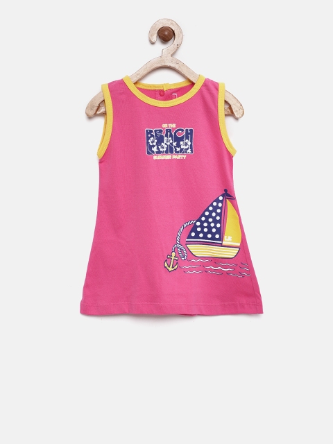 

Little Kangaroos Girls Pink Printed A-Line Dress