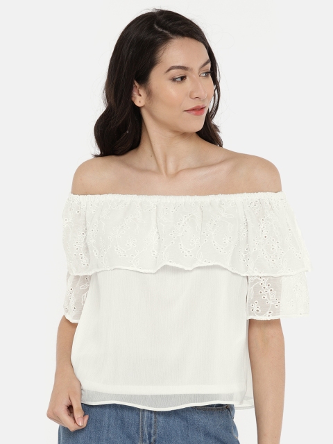 

ONLY Women Off-White Bardot Top