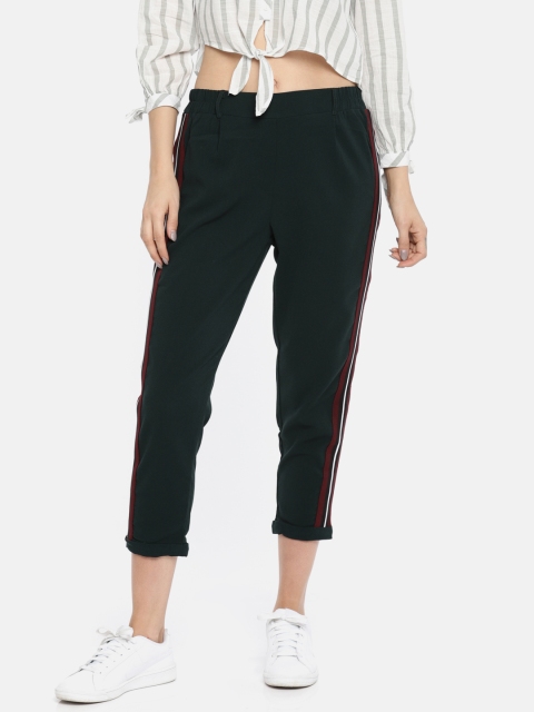 

ONLY Women Green Solid Trousers