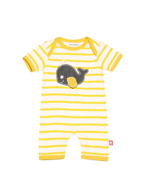 

Nino Bambino Boys Yellow & White Striped Romper
