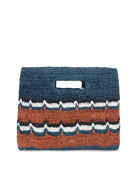 

Diwaah Blue & Orange Self Design Handbag