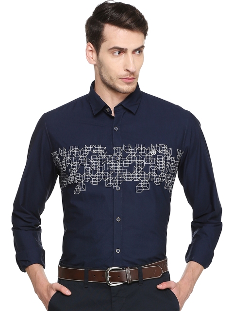 

Van Heusen Sport Men Navy Blue Slim Fit Printed Casual Shirt